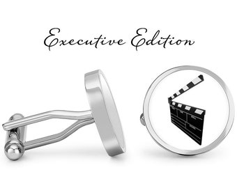 Movie Clapperboard Cufflinks - Clapboard Slate Cufflink - Clapper Board Cuff Links (Pair) Lifetime Guarantee (S0157)