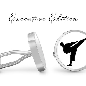 Karate Cufflinks - Martial Arts Cuff Links - Kung Fu Cufflink - MMA Cufflinks (Pair) Lifetime Guarantee (S0476)