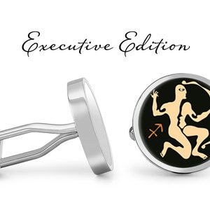 Sagittarius Cufflinks - Astrological Zodiac Sign Cuff Links - Astronomy Horoscope Cufflink (Lifetime Guarantee) S2576