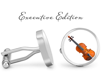 Cufflinks - Violin Cufflinks - Violinist Cufflinks - Music Cuff Links - Musician Cufflink (Pair) Lifetime Guarantee (S0523)