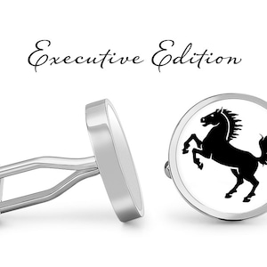 Stallion Horse Cufflinks - Horses Cuff Links - Race Horse Cufflink - Jockey Cuff Link (Pair) Lifetime Guarantee (S1004)