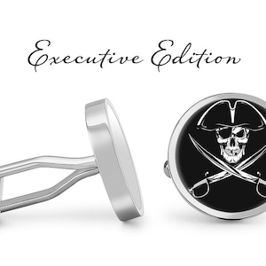 Piraten Manschettenknöpfe PiratenSchädel und Schwerter Manschettenknöpfe (Lebenslange Garantie) S1900