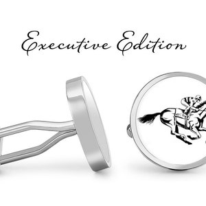 Jockey Cufflinks Horse Racing Cufflinks Horse Cuff Links Derby Cufflink Pair Lifetime Guarantee S0724 Executive Edition