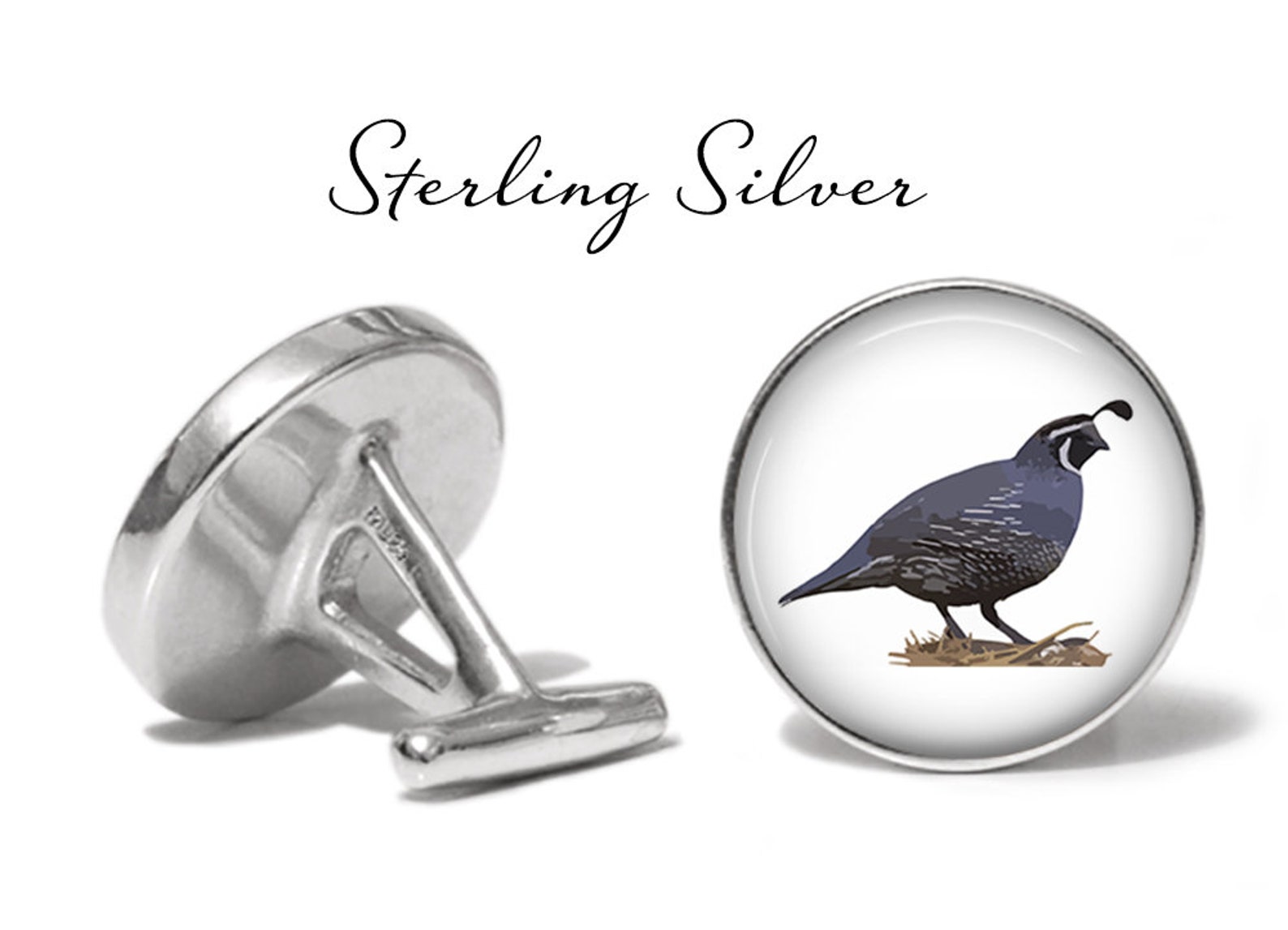 California Quail Cufflinks Quail Cuff Links Bird Cufflinks Etsy