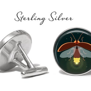 Firefly Cufflinks Fireflies Cuff Links Insect Cufflink Bug Cuff Link Pair Lifetime Guarantee S1360 Sterling Silver