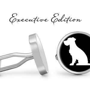 Dog Cufflinks - Dog Silhouette Cuff Links (Lifetime Guarantee) S2770