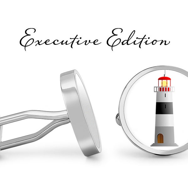 Cufflinks - Lighthouse Cufflinks - Watchtower Cuff Links - Nautical Cufflink - Beach Cufflinks (Pair) Lifetime Guarantee (S0544)