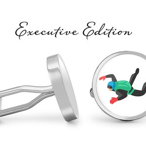 Skydiving Cufflinks - Skydiver Cuff Links - BASE jumping Cufflink (Lifetime Guarantee) S2559