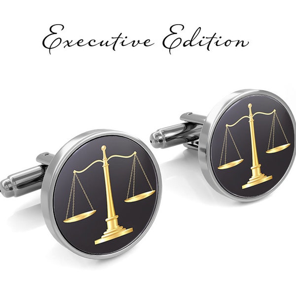 Scales of Justice Cufflinks Lawyer Judge Cuff Links (Lifetime Guarantee) S1726