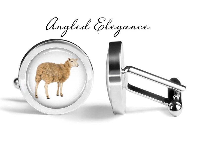 Lifetime Guarantee Sheep Cuff Links S0693 Animal Cufflinks Pair Cufflinks Sheep Wedding Gift for Him Sheep Cufflinks