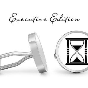 Hourglass Cufflinks - Timer Cufflink - Time Keeper Cuff Links (Pair) Lifetime Guarantee (S0633)