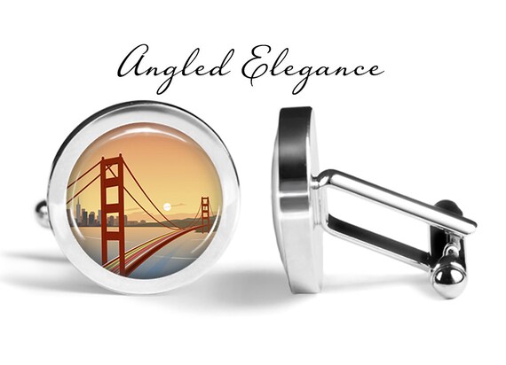 Oakmont Cufflinks Golden Gate Bridge Cufflinks San Francisco Cuff Links Solid Bronze