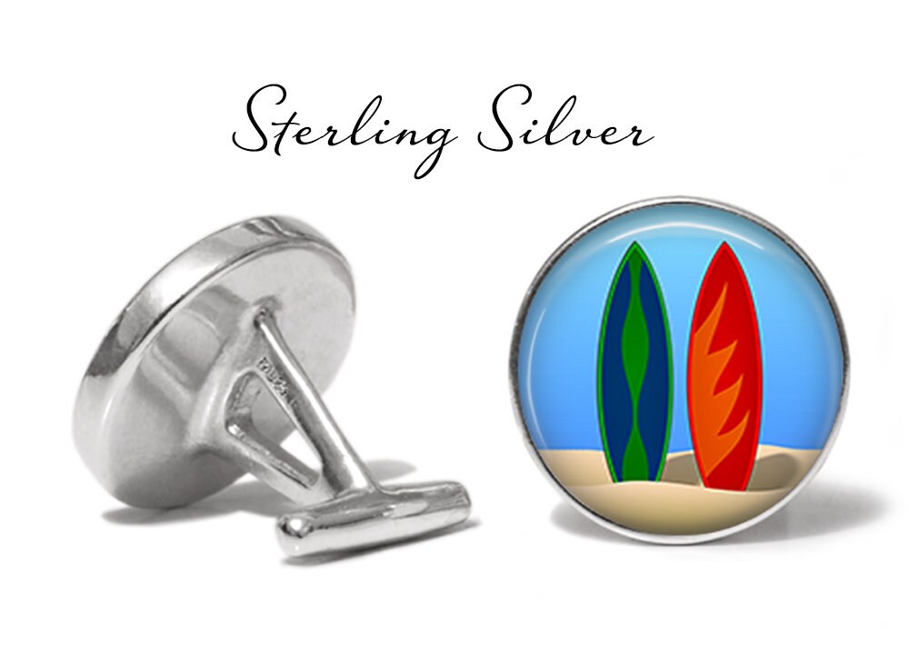 Surfboard Cufflinks Surfer Cuff Links Surfing Cufflink Etsy