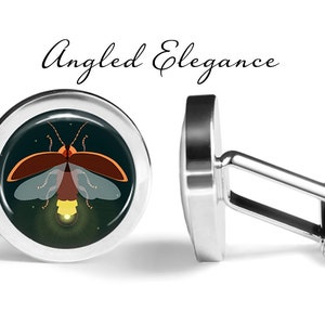 Firefly Cufflinks Fireflies Cuff Links Insect Cufflink Bug Cuff Link Pair Lifetime Guarantee S1360 Angled Elegance