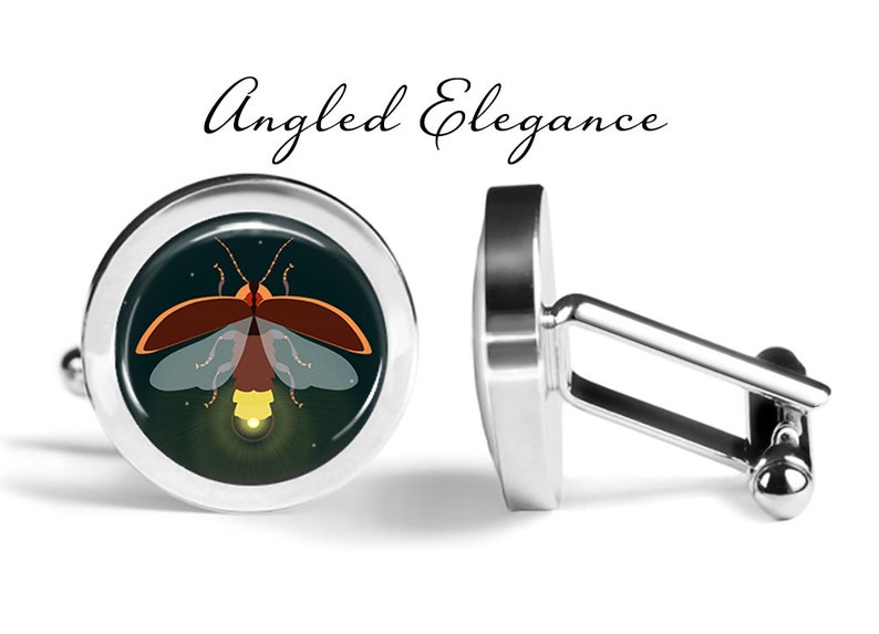 Firefly Cufflinks Fireflies Cuff Links Insect Cufflink Bug Cuff Link Pair Lifetime Guarantee S1360 Angled Elegance