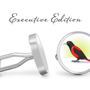Maroon Oriole Cufflinks Oriole Bird Cuff Links (Garantie à vie) S2274