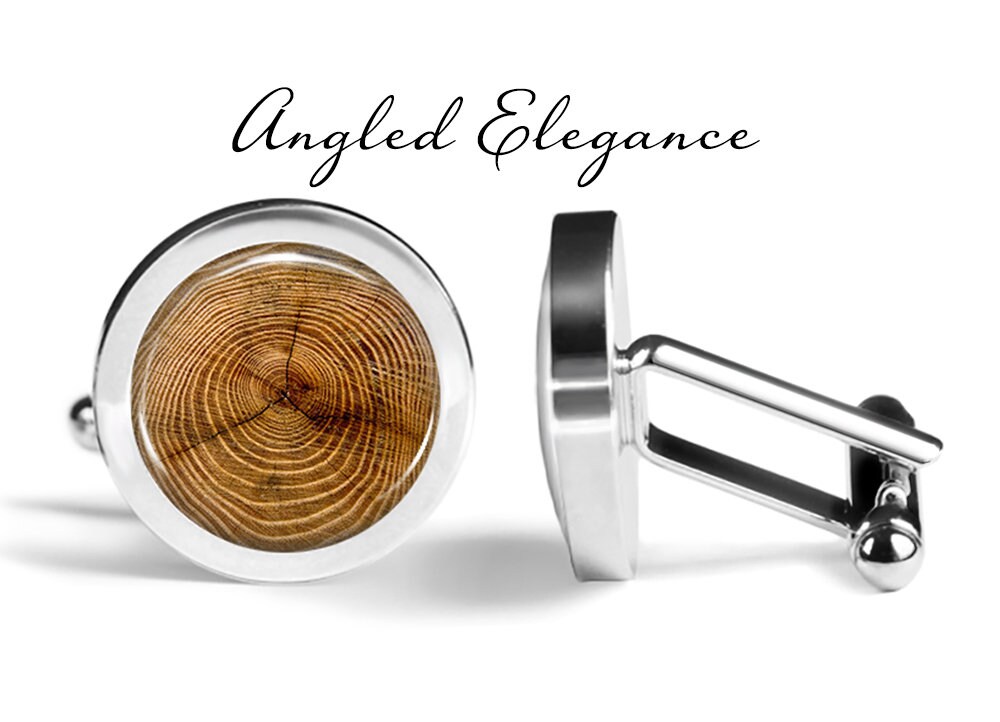 Cufflink Rings Wood Ring Cufflinks - Wood Pattern Cuff Links - Log Cufflink (lifetime ...
