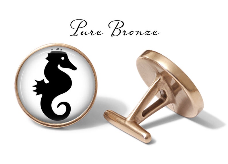 Sea Creature Cufflinks S0311 Beach Wedding Cufflink Pair Seahorse Cufflinks Lifetime Guarantee