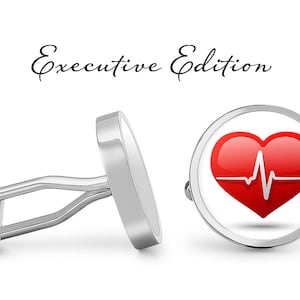 Cardiac Surgeon Cufflinks - Heart Doctor Cuff Links - Heartbeat Cufflink (Lifetime Guarantee) S2443