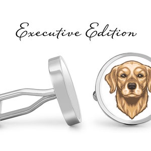 Cufflinks - Golden Retriever Cufflinks - Retriever Cuff Links - Dog Cufflink - Golden Retriever Wedding (Pair) Lifetime Guarantee (S0588)