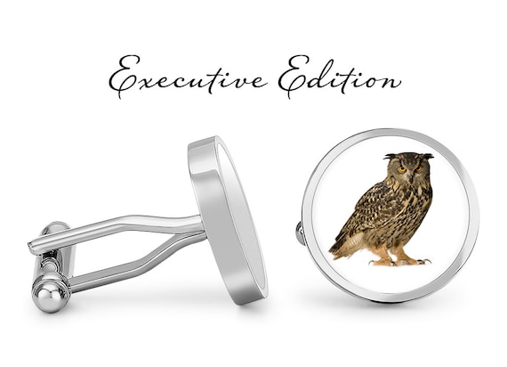 Owl Cufflinks Birds of Prey Cuff Links Solid Bronze
