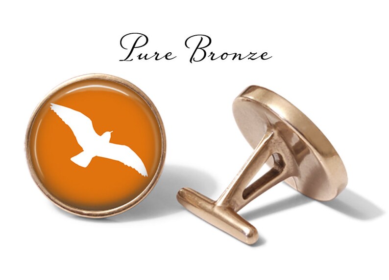 Lifetime Guarantee S0368 Pair Orange Seagull Cufflinks Sea Bird Cufflink Seagull Cuff Links