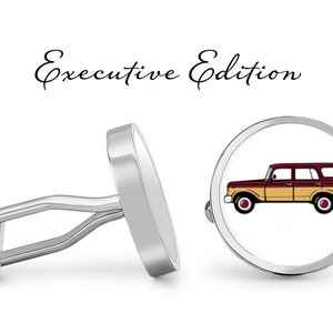 Car Cufflinks - Classic Wood Panel Vehicle Cufflinks - SUV Cufflinks (Pair) Lifetime Guarantee (S0613)