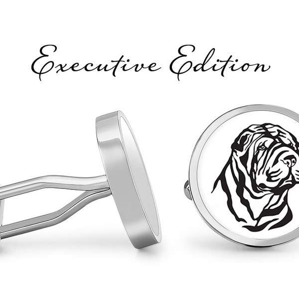 Shar-Pei Cufflinks Shar Pei Dog Cuff Links (Lifetime Guarantee) S2016