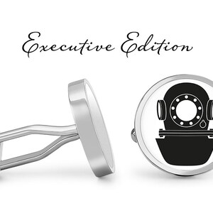 Deep Sea Diver Cufflinks - Scuba Diving Cuff Links (Lifetime Guarantee) S2557