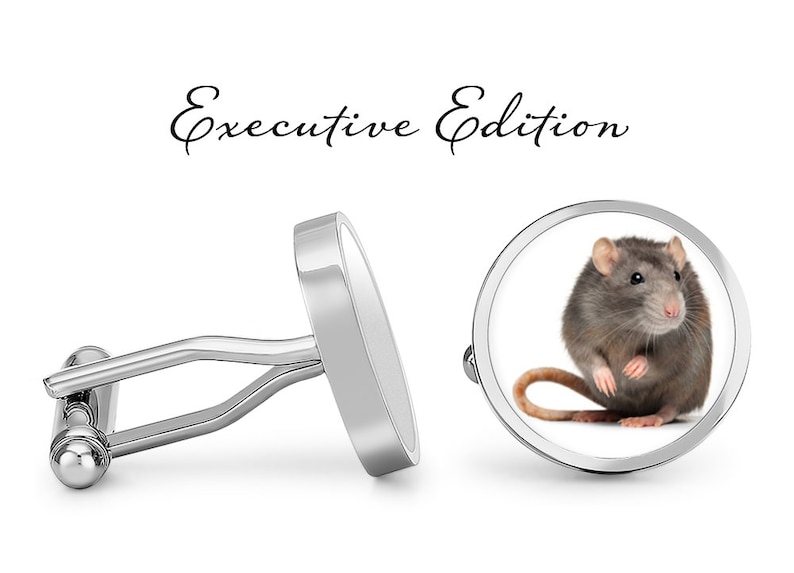 Rat Cufflinks Pair S0744 Animal Cufflinks Rodent Cuff Links Lifetime Guarantee
