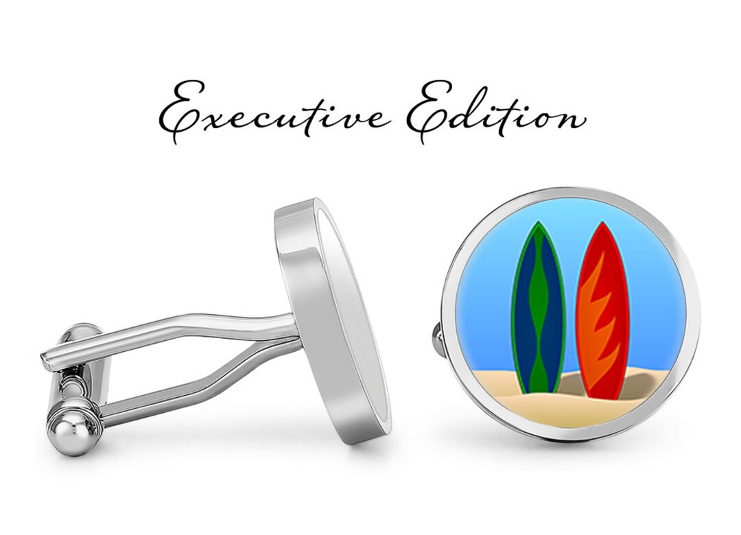 Surfboard Cufflinks Surfer Cuff Links Surfing Cufflink pair Lifetime