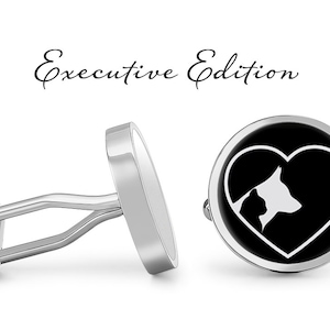 Cat and Dog Heart Cufflinks: Silver-Plated Pet Lover Jewelry