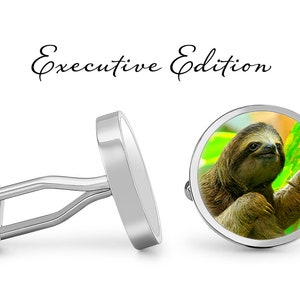 Sloth Cufflinks - Tree Sloth Cuff Links - Sloths Cufflink (Pair) Lifetime Guarantee (S1378)