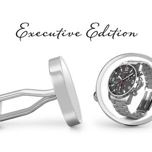 Wristwatch Cufflinks - Watch Cufflinks - Timepiece Cuff Links - Watch Wedding Gift for Him (Pair) Lifetime Guarantee (S0632)