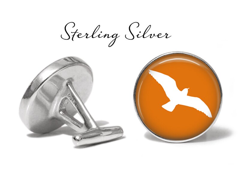 Lifetime Guarantee S0368 Pair Orange Seagull Cufflinks Sea Bird Cufflink Seagull Cuff Links