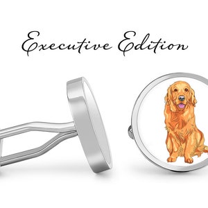 Golden Retriever Cufflinks - Dog Cuff Links (Lifetime Guarantee) S2783