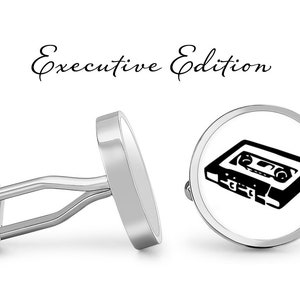Cassette Cufflinks - Tape Cufflinks - Cassette Tape - Vintage Retro Music Cuff Links (Pair) Lifetime Guarantee (S1015)