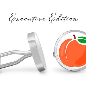 Peach Cufflinks Peaches Cuff Links Fruit Cufflink (Lifetime Guarantee) S1728