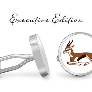 Cufflinks - Impala Cufflinks - African Safari Cuff Links - Groom Gift Wedding Gift (Pair) Lifetime Guarantee (S0201)