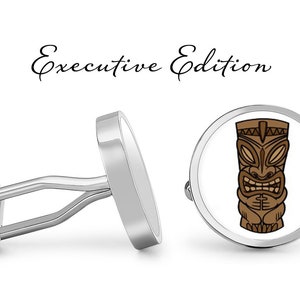 Tiki Cufflinks - Tiki Statue Cufflinks - Tropical Cufflink (Pair) Lifetime Guarantee (S0851)