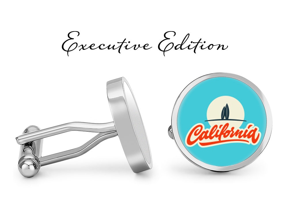 MRCUFF Surfer Surfboard Surfing Surf Board Pair Cufflinks in a Prese