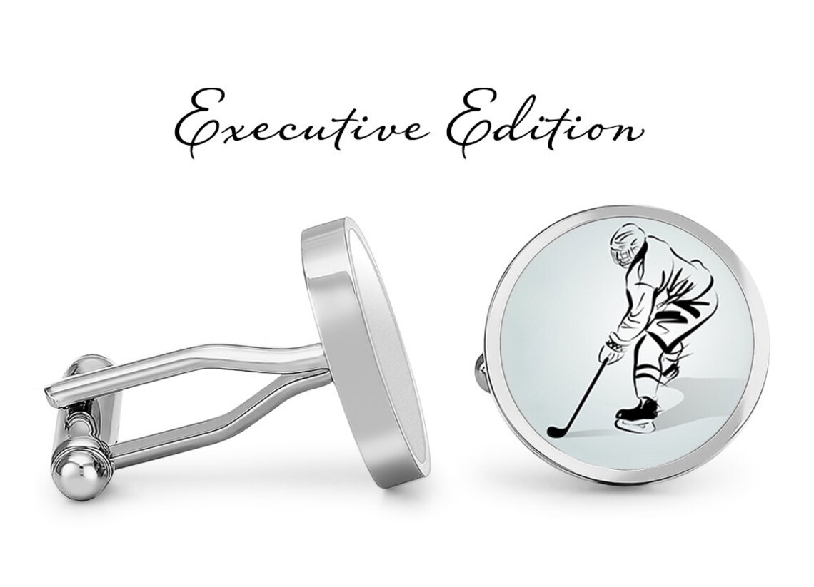 Hockey Cufflinks Ice Hockey Cuff Links Hockey Player Cufflink Etsy
