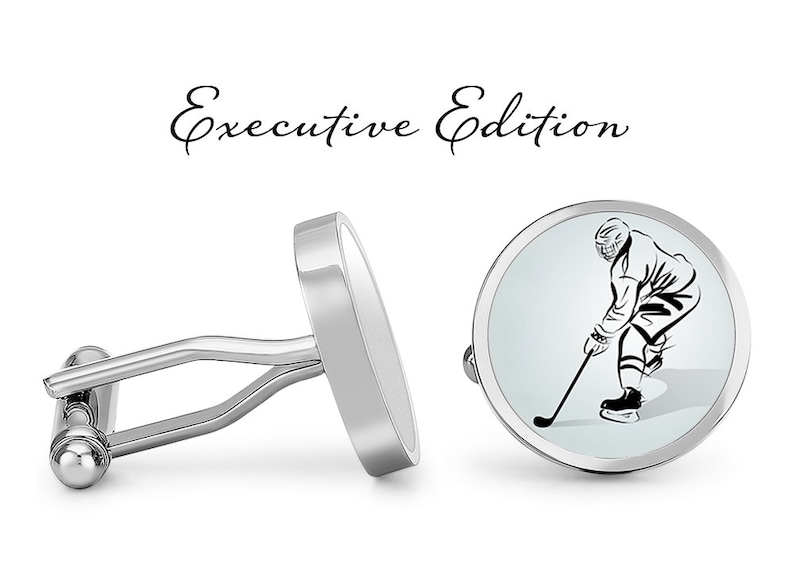 Hockey Cufflinks Ice Hockey Cuff Links Hockey Player Cufflink Etsy