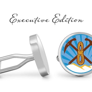 Mountain Climber Cufflinks - Climbing Cuff Links - Rock Climbing (Pair) Lifetime Guarantee (S1037)