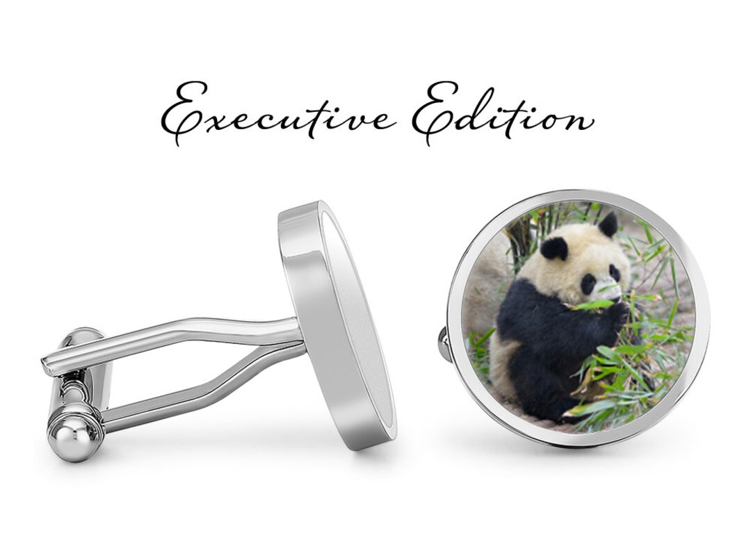 Panda Cufflinks Panda Bear Cuff Links Pandas Gift for Him pair Lifetime