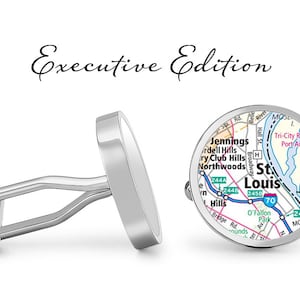 St. Louis Cufflinks Missouri Cuff Links City Map Cufflink (Levenslange Garantie) S2175