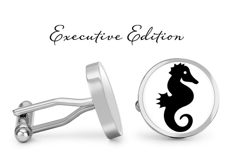 Sea Creature Cufflinks S0311 Beach Wedding Cufflink Pair Seahorse Cufflinks Lifetime Guarantee