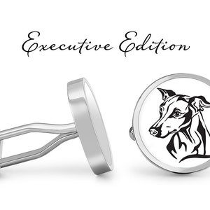Greyhound Cufflinks Greyhounds Cuff Links Dog Cufflink (Lifetime Guarantee) S2033