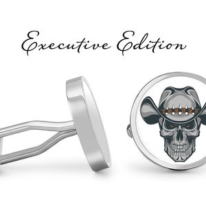 Skeleton Cowboy Cufflinks Cowboy Skull Cuff Links (Lifetime Guarantee) S2213