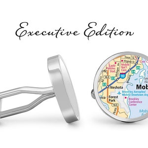 Mobile Cufflinks Alabama Cuff Links City Map Cufflink (Levenslange Garantie) S2197